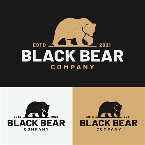 Black Bear Silhouette for Hunting Outdoor Logo Design Template 3504281 ...