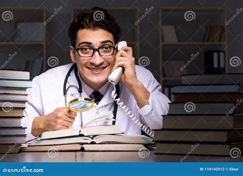 The Medical Student Preparing for University Exams at Night Stock Photo - Image of health ...