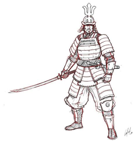 Learn To Draw A Samurai In 9 Easy Steps (With Pictures) - Improveyourdrawings.com | Samurai ...