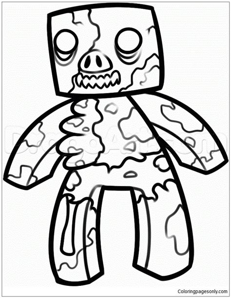 Minecraft Zombie Pigman Coloring Page - Free Printable Coloring Pages