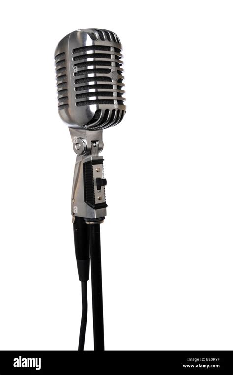 Singer with vintage microphone Cut Out Stock Images & Pictures - Alamy