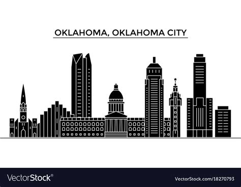 Usa oklahoma city architecture Royalty Free Vector Image