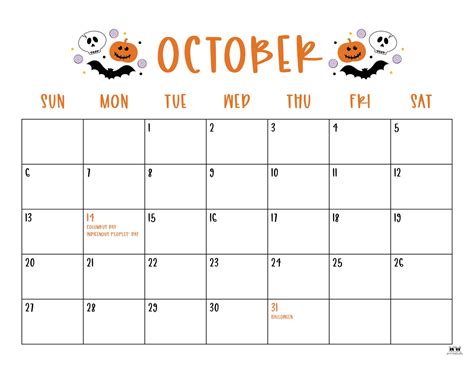 Calendar Halloween 2024 Template - Marna Sharity