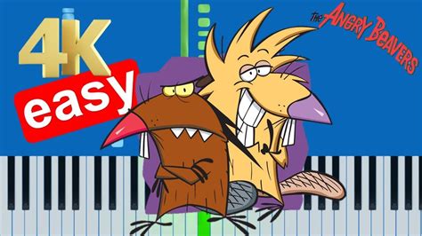 The Angry Beavers Theme Song (Slow Easy Medium) Piano Tutorial 4K - YouTube