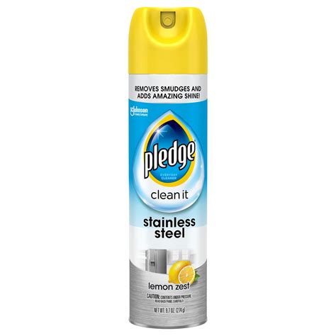 Pledge Stainless Steel Cleaner Spray, Lemon Zest, 9.7 oz - Walmart.com ...