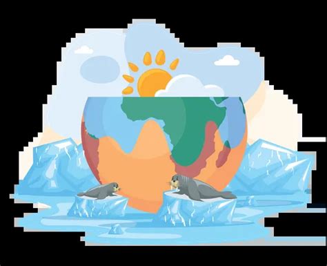 Best Ice melting due to global warming Illustration download in PNG ...