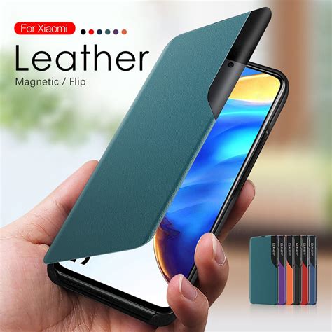 Smart View Magnetic Flip Leather Case For Xiaomi Mi 10T Pro Cases On ...