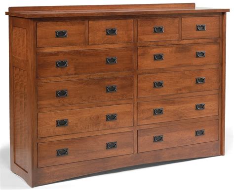 Daniel's Amish Living Room 12 Drawer Mission Double Dresser - Warehouse ...