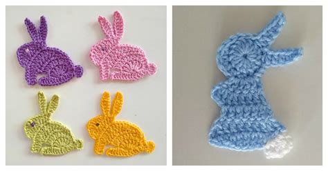 Crochet Bunny Rabbit Applique Motif - Amelia's Crochet