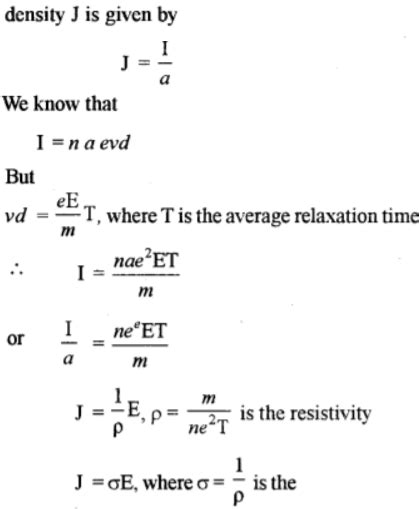 What is ‘current density’ ? Write the vector equation connecting ...