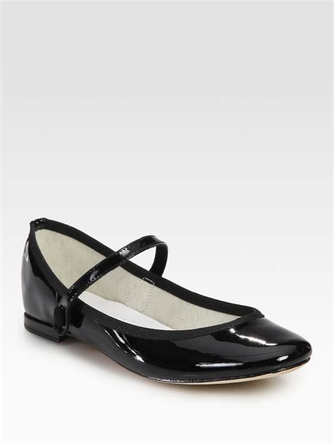 Repetto Lio Patent Leather Mary Jane Ballet Flats in Black - Lyst