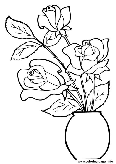 Rose With Three Leaves Coloring Page Download And Print Online Coloring | Images and Photos finder