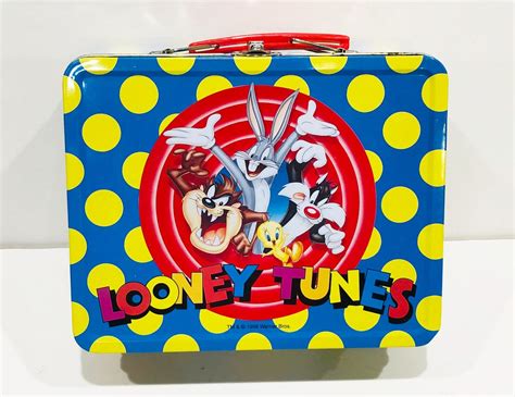 Vintage looney Tunes Lunch Box Red Yellow and - Etsy