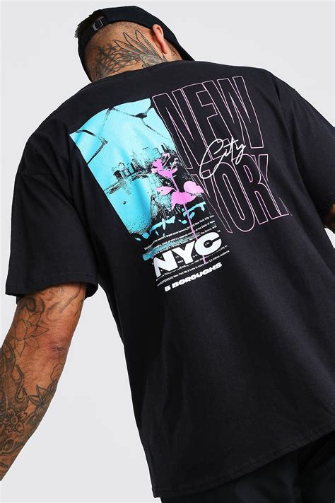 Oversized New York Back Print T-Shirt | Boohoo UK | Tee shirt designs ...