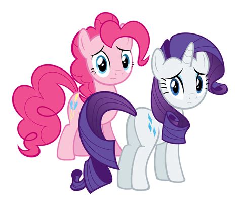 Rarity and Pinkie Pie Looking Concerned by delectablecoffee on DeviantArt