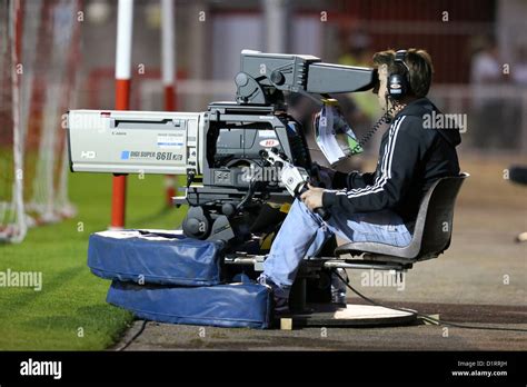 Television Cameraman filming a Football match. Picture by James Stock Photo, Royalty Free Image ...