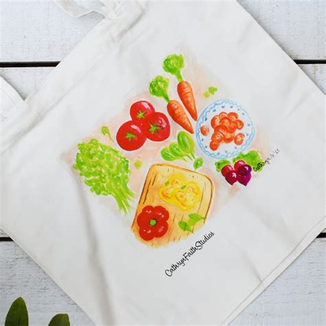 Vegetable Themed Tote Bag-Canvas Reusable Shopping Bag-Veggie | Etsy