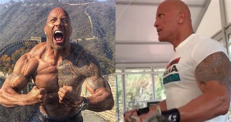 Natural Superstar The Rock Shows Off Huge Biceps at 50-years old