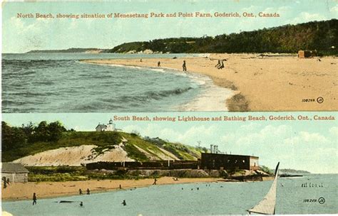 Goderich Beaches, 1914 | Description: Photo postcard of two … | Flickr