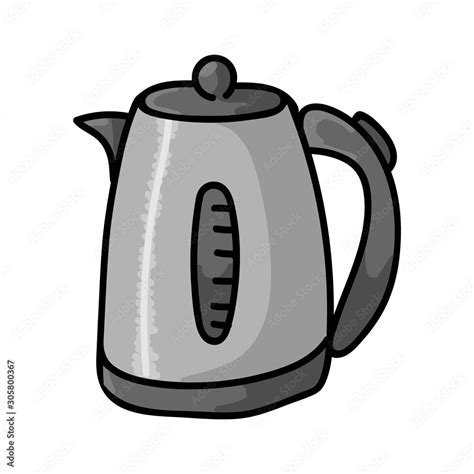 Cute Electric Kettle Cartoon Vector Illustration. Hand Drawn Hot Drink ...