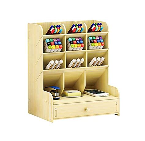 Amazon.com : Catekro Wooden desktop organizer with drawers, desk ...