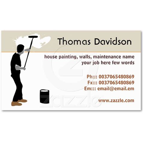 house painter business card | Zazzle.com | House painter, Painter business card, Business card ...