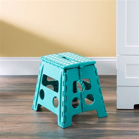 Large Plastic Folding Stool with Non-Slip Dots | STORAGE ORGANIZATION | SHOP HOME BASICS - Shop ...