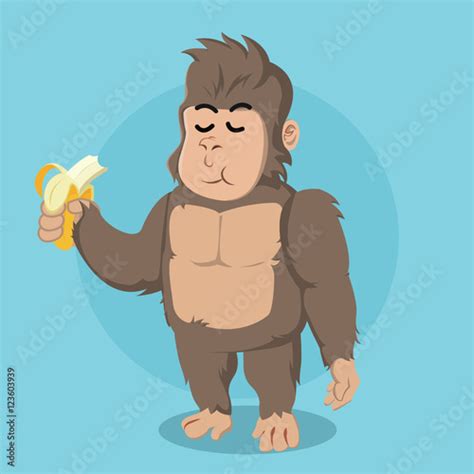 "gorilla eating banana vector illustration design" Stock image and royalty-free vector files on ...