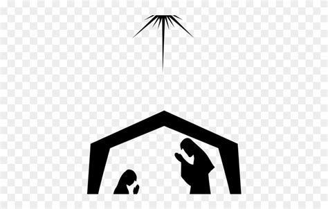 Birth Clipart Silhouette Jesus - Jesus In A Manger Silhouette - Png Download (#4052757) - PinClipart