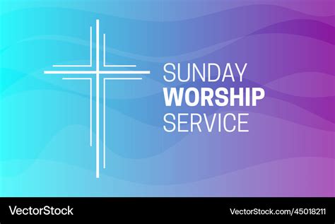 Sunday worship service background with christian Vector Image