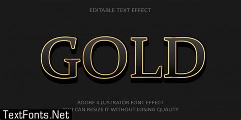 Gold text font effect