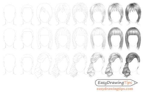 How to Draw Hair Step by Step Tutorial - EasyDrawingTips