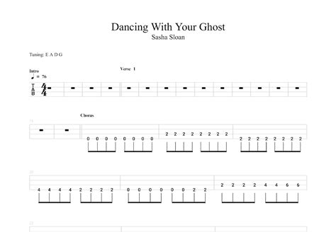 Dancing with your ghost吉他谱_Sasha Sloan_B调单旋律 - 吉他世界