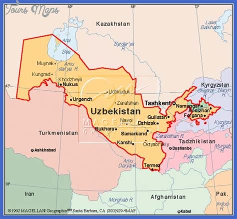 Uzbekistan Map - ToursMaps.com