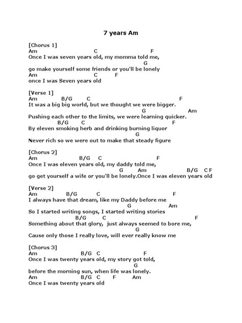 7 years | Song Structure | Songs