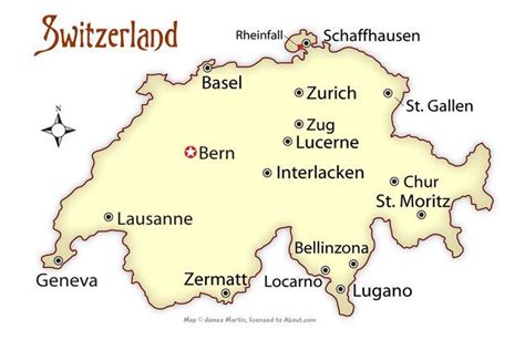 Map Of Switzerland With Cities | Map Distance