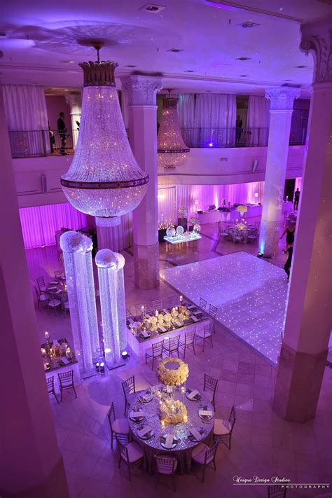 an overhead view of a banquet hall with tables and chairs set up for a formal function