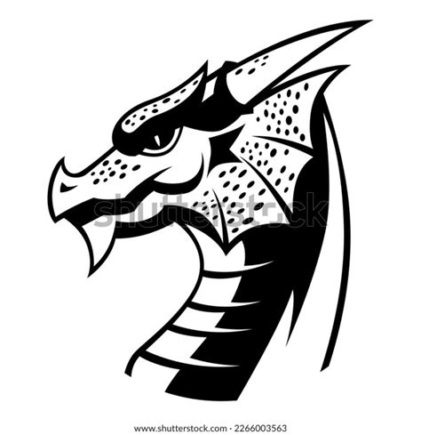 Head Dragon Vector Black White Logo Stock Vector (Royalty Free ...