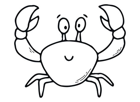 cute hand drawn crab for kids coloring sheets, books, prints, cards, posters, preschool ...