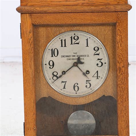 The Cincinnati Time Recorder Co. Oak Wall Clock, Mid-20th Century | EBTH