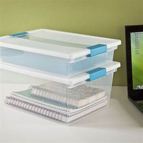 Sterilite Clear Plastic Deep Storage Container Bin with Latching Lid (4 ...