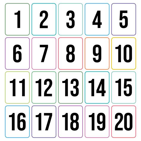 Printable Numbers 1 20 Free