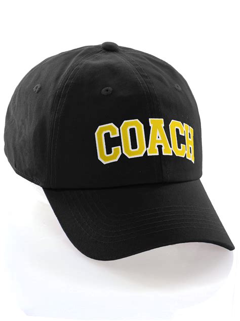 Sports Team Coach Baseball Hat Layered Arch Letters Unstructured Low ...