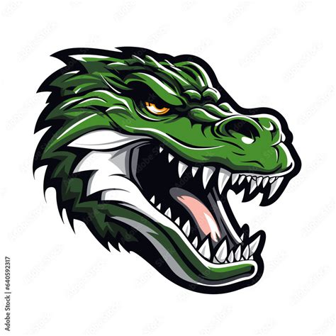 Esport vector logo crocodile on white background side view, crocodile icon, crocodile head ...