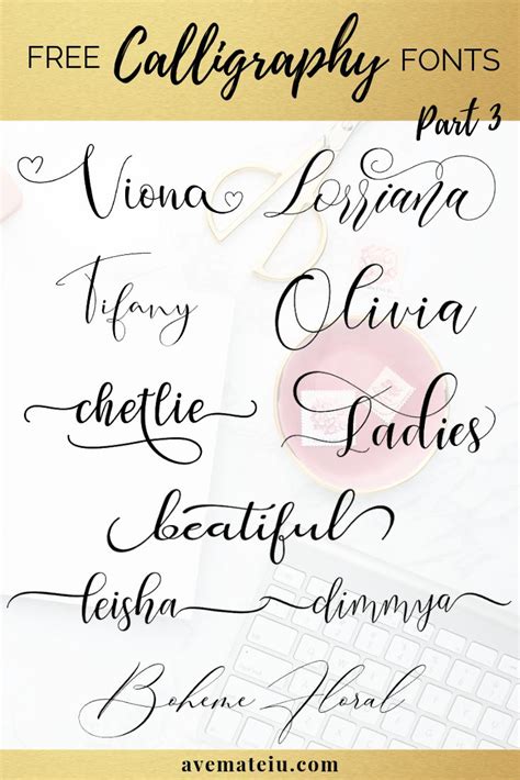 10 New FREE Beautiful Calligraphy Fonts - Part 3 - Ave Mateiu | Free ...