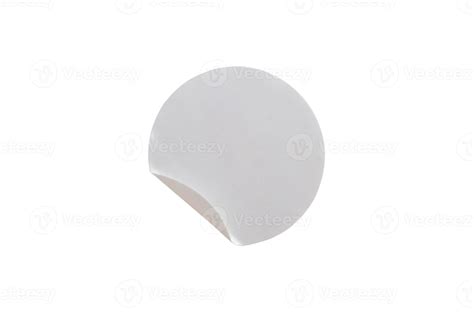 Blank white circle paper sticker label isolated on white background ...