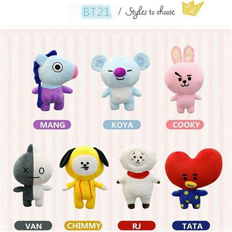 BT21 Plushie Doll By Size Size available: 25cm 35cm 45cm All character available Price (exc ...