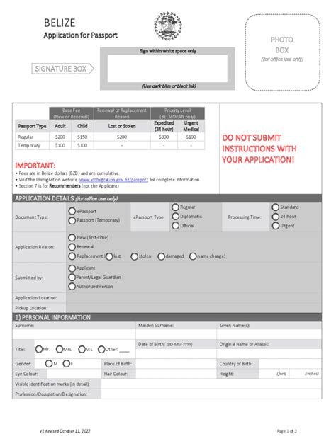 Fillable Online Belize Passport Requirements/Applicationbze-dc Fax Email Print - pdfFiller