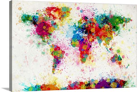 World Map Paint Drops Wall Art, Canvas Prints, Framed Prints, Wall ...