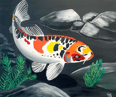 Koi carp fish painting part 1 | Raafs paintings